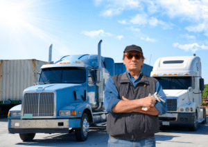 Truck driver posing
